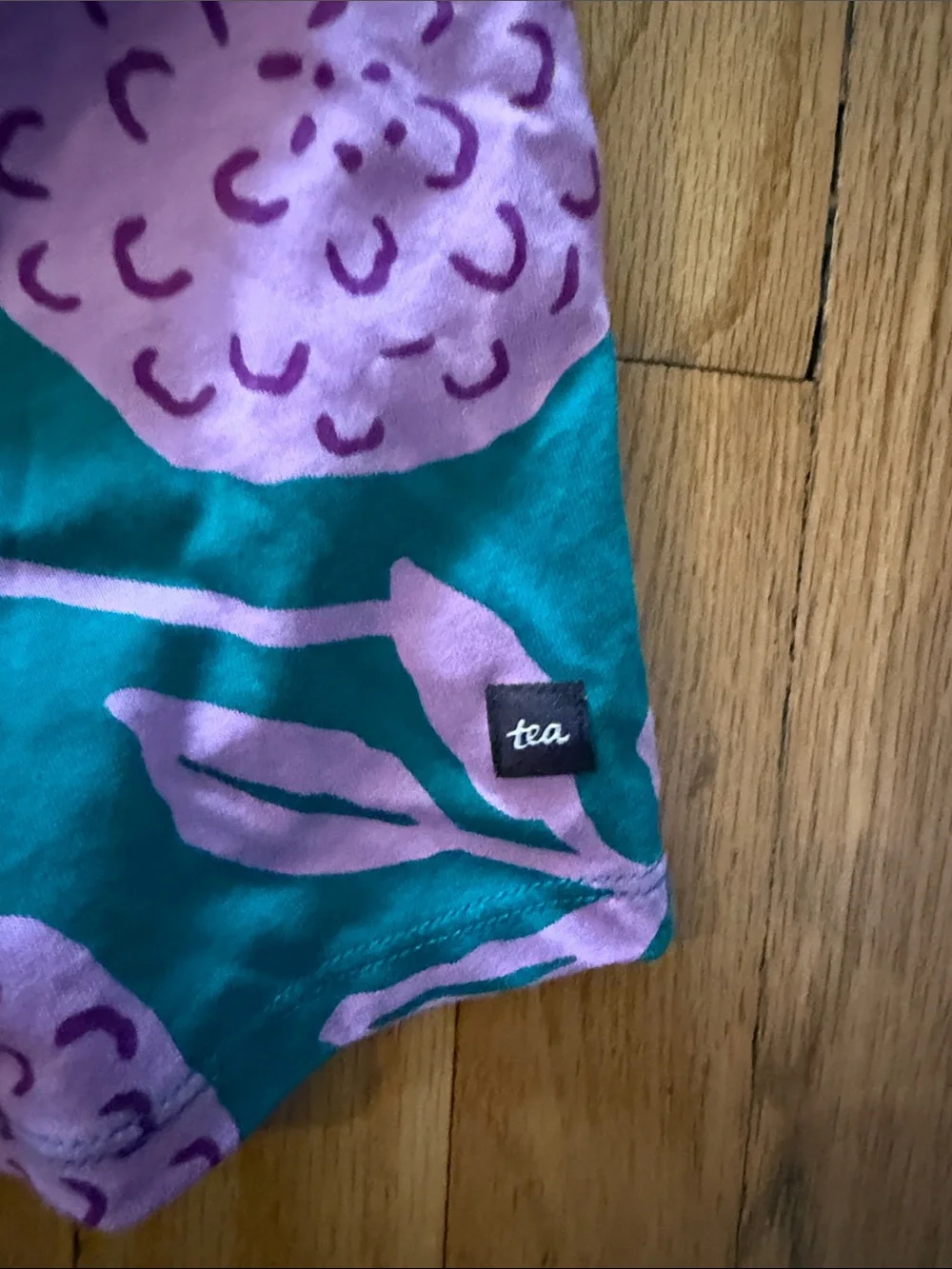 Tea Collection sz 10 Kids Teal & Lilac Floral Romper like new great condition